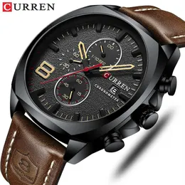 Curren 2019 Fashion Men's Sport Watch Men Analog Quartz Watches Waterproof Date Militär multifunktionslistklockor Män CLOC214Y