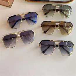 Óculos de sol curvos e retos de alta qualidade Placa de metal moldura UV400 Moda de óculos masculinos Moda Poligonal Summer Sunglass2615