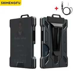 Halter Brieftasche für Männer Slim Aluminium Metall Money Clip mit 1clear Fenster -ID -Abzeichenhalter RFID Blocking hält 15 Karten mit Cash Clip.