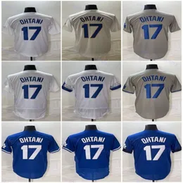 Mens 17 Shohei Ohtani Dodgers Baseball Jersey City Blue White Grey Jerseys Stitched