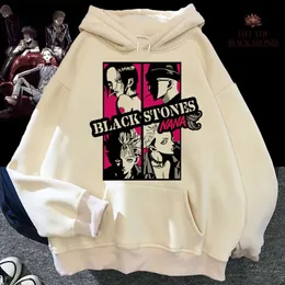 En yeni nana anime hoodies siyah taş grafik baskılı kapüşonlu sweatshirt unisex haruku spor kazak hip hop gevşek sokak kıyafetleri