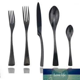 20 30 peças talheres de talheres pretos brilhantes Conjunto de talheres 18 10 Aço inoxidável Dinnerwarware Bife Lnife Dinner Forks Spoons Salheres set1 FAC316K