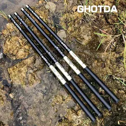 Boat Fishing Rods GHOTDA Fishing Pole 3.6-7.2m Ultralight Hard High Carbon Fiber Telescopic Hand Stream Rod Freshwater FishingL231223
