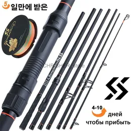 Boat Fishing Rods Sougayilang 3m 3.6m Carp Fishing Rod 6/7 Sections Protable Carbon Fiber Rod Max Drag 5kg Spinning Rod with Free Fishing LineL231223