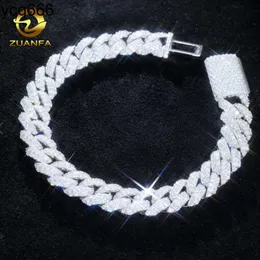 DropShipping 925 Silver 10mm Pass Diamond Tester Moissanite Bracelet Cuban 18K Gold VVS Hip Hop Jewelry Chain Link Chain