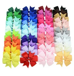 Hair Accessories 40 Colors 3 Inch Cute Ribbed Ribbon Hair Bows With Clip Baby Girl Boutique Accessories C469