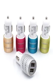 Small Steel Cannon Dual USB Car Charger BlueRay Metal Car Charger MultiFunction Car Phone Charger5470222