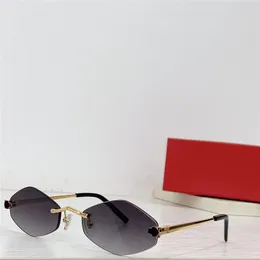 تصميم أزياء جديد شكل المعين نظارات شمسية 0522s إطار معدني بلا طراز بسيط وشعبي متعدد الاستخدامات نظارات الحماية في الهواء الطلق UV400