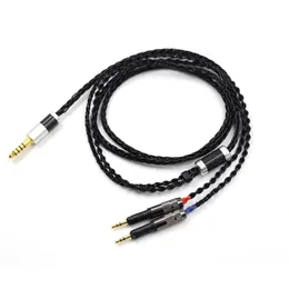 Hörlurar Tophifi 4.4/2,5 mm XLR 152 Core Black Sier Plated hörlurkabel för ATHR70X R70X R70X5 Hörlurar