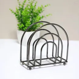 Kitchen Storage Metal Freestanding Napkins Holder Durable Black Farmhouse Elevated Base Classic Cafe Napkin Rack