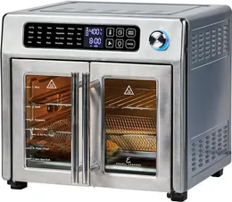 Fritadeira de ar extra grande Emeril Lagasse 26 QT, torradeira de convecção com portas francesas, aço inoxidável