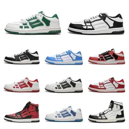 Men Athletic Shoes Skelet Bones Runner Women Black White Blue Green Skel Top Low Genuine Sports Shoes Leather Lace Up Trainer Basketball Casual Shoes Designers S23