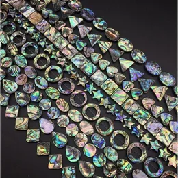 Lote arco -íris paua abalone moeda de moeda oval goto de coração retângulo de coração testa triângulo oval star star diamante jóias