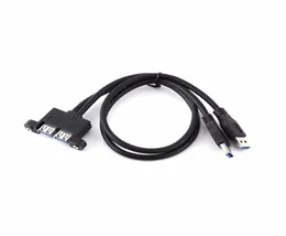 Kombinacja podwójna USB 30 do żeńskiego kabla przedłużacza z przykręconym panelem montażowym 2850759