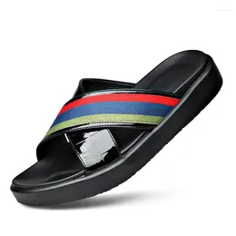 Slippers Men's Casual não deslize Sofes Soled Beach Shoes Summer Moda Wear Flip-Flops Male Sandals Designer para homens