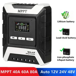 Aksesuarlar MPPT Güneş Şarj Denetleyicisi 80A 60A 50A 40A Güneş Paneli PV Regülatörü 12V/24V/48V Lityum/Başpiskoposluk/Demir Fosfat Pil