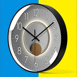 Настенные часы American Light Luxury Mute Clock Modern Sweep Sweep Second Quartz Living Room