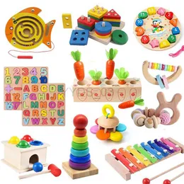 Intelligentiespeelgoed Montessori Baby Houten Speelgoed 1 2 3 Jaar Vroeg Leren Babypuzzels Montessori Kindspellen Educatief Speelgoed Voor Kinderenzln231223