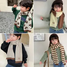 Schals Wraps süßer Bären gestrickter Schal für Kinder koreanische Cartoon Weich warm warm Hals