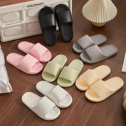 Household eva anti-odor stepping on shit feeling home slippers female thick bottom bath non-slip slippers factory soft bottom slippers w1F9#