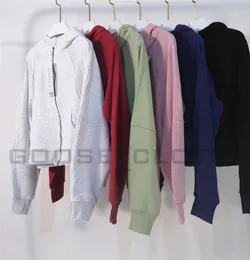Yoga Ceketler Tüplü Kadınlar Kalın S Hoodie Sports Yarı Fermuar Terry Tasarımcıları Hoodys Sweater Ching Sonbahar ve Kış Gevşek SH1682066