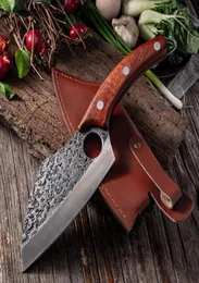 Paslanmaz çelik çekiç desen şef bıçak kasap et kemik bıçakları ile masif ahşap saplı mutfak kesme pişirme aletleri2400293
