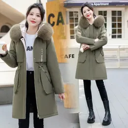 Trench da donna Grolla di grandi dimensioni 6xl Parka staccabile One Piece Tre usura abito di cotone alla moda di media lunghezza Coro coote coreano sciolto