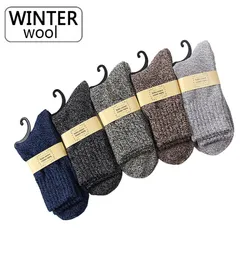 NEW 5 Pairlot Men039S Wool Socks Stripe Calcetines Hombre Hombre Crity Cotton Socks Winter Warm Warm Socks Male عالية الجودة 2009248392537