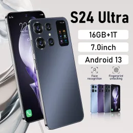 2024 Оригинальный бренд S24ULTRA 7.0HD Экран 16G+1 ТБ смартфон 8000MAH Android13 Celulare Dual SIM -лицо разблокировано NFC 5G Оригинальный мобильный телефон.