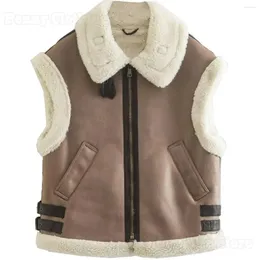 Coletes femininos 2023 Autumn e Winter Style Fur Integrated Jacket Ret