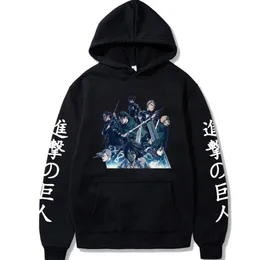 Anime Attack på Titan Hoodie sista säsongen Levi Ackerman Eren Yeager Graphic Sweatshirt Unisex Loose Haruku Pullover Streetwear