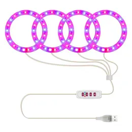 4 Pierścienie anioły LED Whold Light Full Spectrum Rodem Lampa dla sukulentów sadzonek i kwitnącego światła słonecznego Pink Red Blue299n