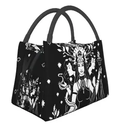 Bags Hekate Triple Goddess Resuable Lunch Boxes Women Waterproof Goth Occult Halloween Witch Thermal Cooler Food Insulated Lunch Bag