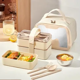 Carrello per pranzo box per bambini in plastica da picnic cucina bento portatile per la colazione giapponese estetica Lancheira home supplie