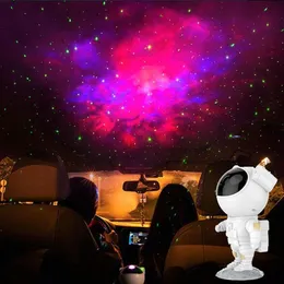 Nattlampor astronautprojektor lampprojektion ledde ljus spaceman tabell stjärnfärg byte för baby sovrum dekoration265q