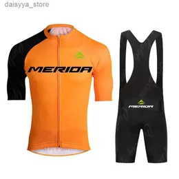 Rowerowe koszulki Merida 2023 Summer Jersey Set Man Man krótkie rękawowe rowerowe rowerowe rower