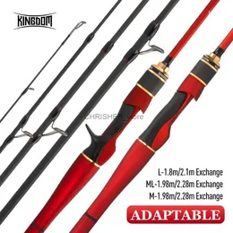 Boat Fishing Rods Kingdom ADAPTABLE Spinning Casting Fishing Rods 4+1 Multi-sections Feeder Baitcasting Travel Rods 1.8m/2.1m 1.98m/2.28m ExchangeL231223