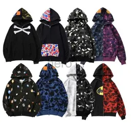 Bape Ape Hoodie Designer Shark Hoodies Zipper Sweatshirts Fashion Full Zip Hoodie Crazy Face Jacket