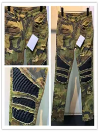 Jeans de jeans Luxurys Designer Camouflage Design Ful FiveStar Black Pants Letra Letra Classic Applique Moda Holos Motocicleta Bike5324378
