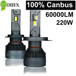 المصابيح الأمامية الجديدة DOMX CANBUS H4 H7 CAR CAR HEADLILP H1 H1 H11 9005 HB3 9006 HB4 Auto LED BULB 60000LM Auto Light Light No Error 60000K