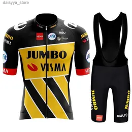 جيرسي لركوب الدراجات يجمد Jumbo Visma Man Cycling Maillot Cyclisme Pro Cycling Jersey 2024 Bicycle Clothing Sports Sports for Men Bib Shorts Mountain Bikesl231223