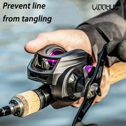 Rods Linnhue Baitcasting Reel 6.3: 1/7.2: 1 Höghastighet lång skjutning Prevent Line Tangling Fishing Reel Fresh Saltwater Reel Fishing Pesca