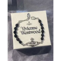 Tiktok Hot Sale Western Empress Dowager Vivi Agate Black Diamond Saturno Bracciale Fashi