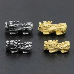 팔찌 빈티지 용감한 부대 3mm 홀 316L 스테인리스 스틸 Fengshui Pixiu 스페이서 구슬 Fit Men Bracelet Diy Jewelry Making Wholesale