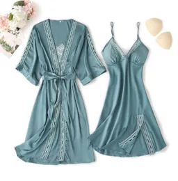 Women039s Sleepwear 2pcs Kimono Robe Plate Set Women Sexy Backless Night House Horobe Cost Vneck Hollowout Home Clothing Mxl Loos5121168