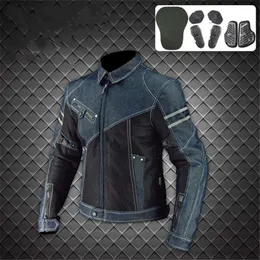 Vestuário novo jaqueta de motocicleta Komine jk006 jeans de malha de jeans de corrida locomotiva Antifall Roupas de motocicleta