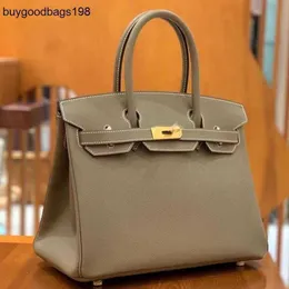 Bags Hand Sewn Bag Original Epsom Palmprint Cowhide 30 Handbag Luxury Leather Elephant Grey Sr5x Large