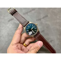 Drogie Menwatch IWC zegarek męskie Mark Osiemnaście zegarków Wysokiej jakości Auto Mechanical Uhren Super Grube Data Watchmen Skórzany pasek Watchbox Montre Pilot Luxe Ouge