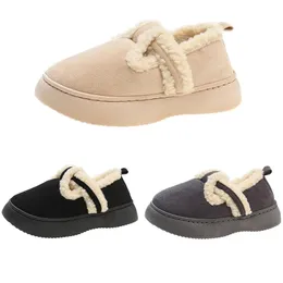 Donne Scarpe casual Designer Pelliccia Slip su cotone Bianco scuro Scario Scario Scarpe nere peluche di peluche da donna Sunle inverno all'aperto