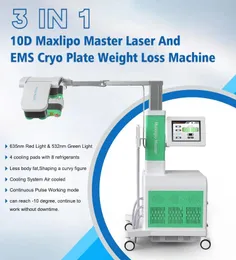 Professionelle nicht-invasive Kryoplatten mit EMS 532nm Grüne Licht 10D Lasertherapie Machine Lipo-Maschine 10D Max Lipo Master Laser Slimming